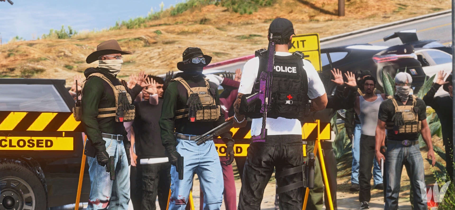 Interpellation par la police à un barrage routier